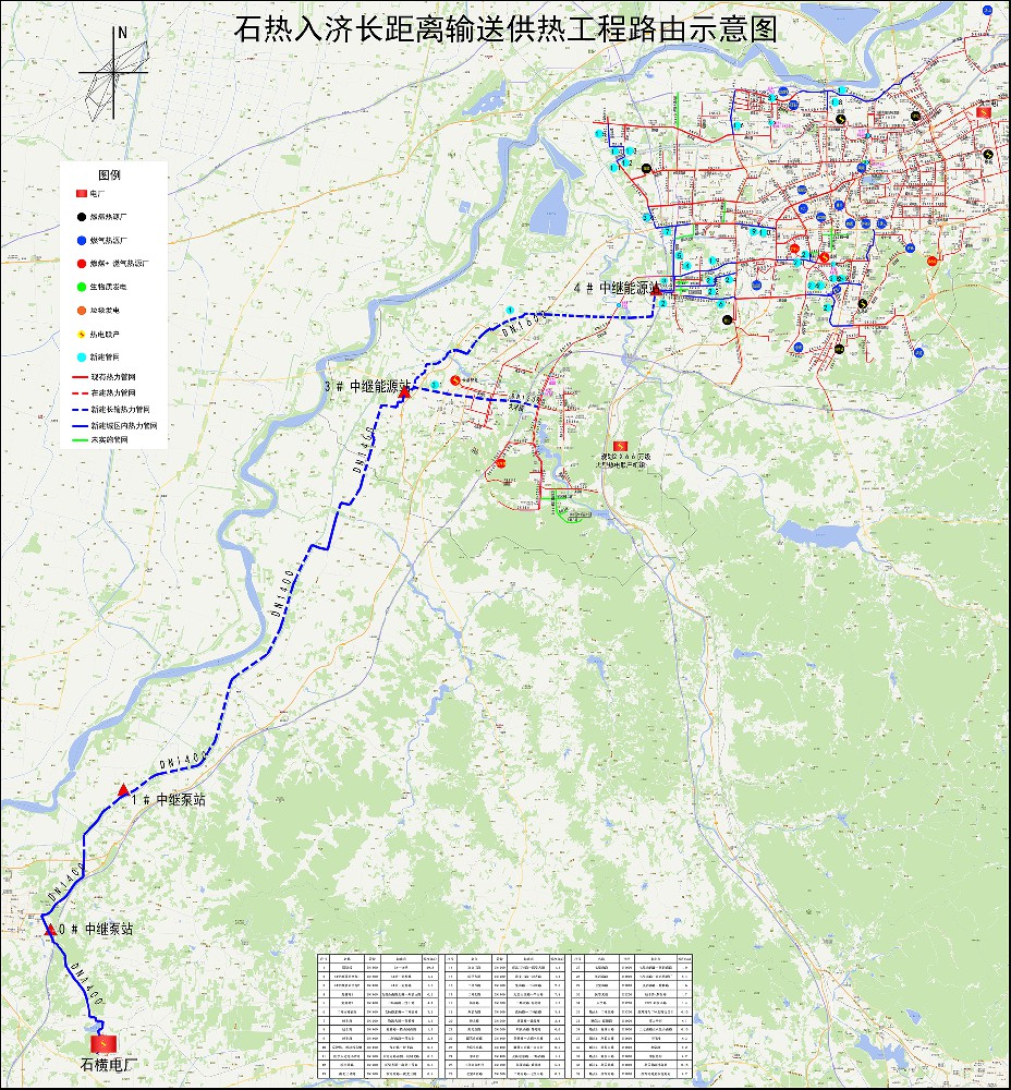 石熱入濟大溫差長距離輸送DN1600-1400供熱系統(tǒng)設(shè)計 (長輸管網(wǎng)）